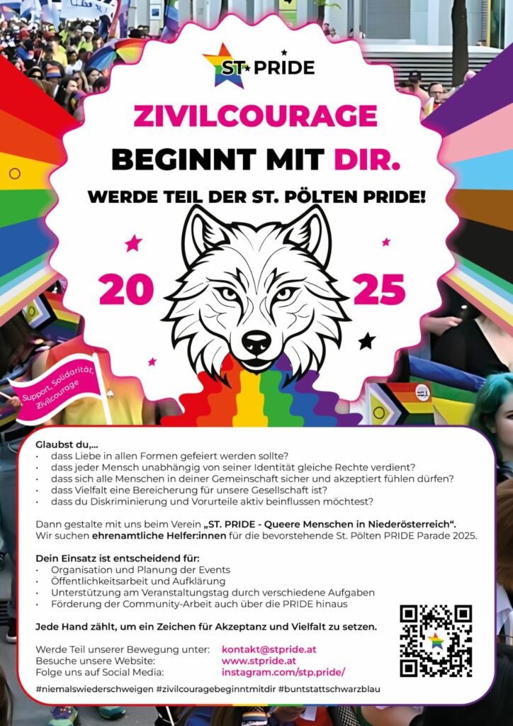 Zivilcourage beginnt mit dir - Ehrenamt St. Pölten PRIDE