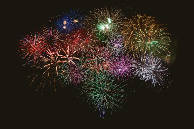 Beautiful celebration multicolored fireworks